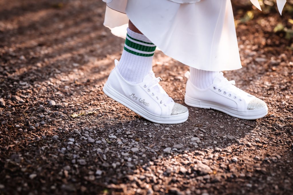 brides comfortable white shoes for the evening