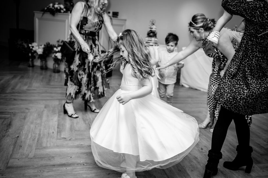 wedding dance floor with children