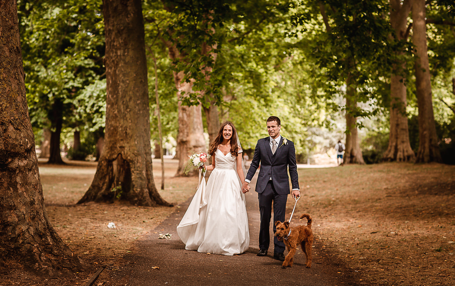 Wedding couple photos at Battersea park, London