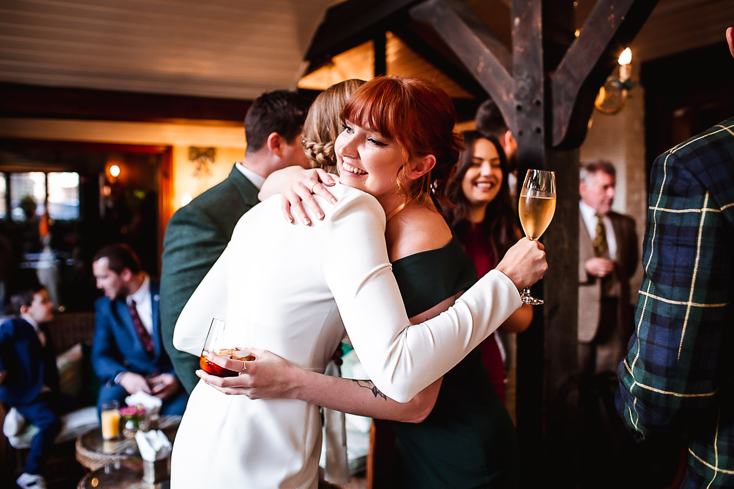 Winter Christmas wedding at Montague Arms Hotel, Beaulieu, New Forest, Hampshire. Ceremony 