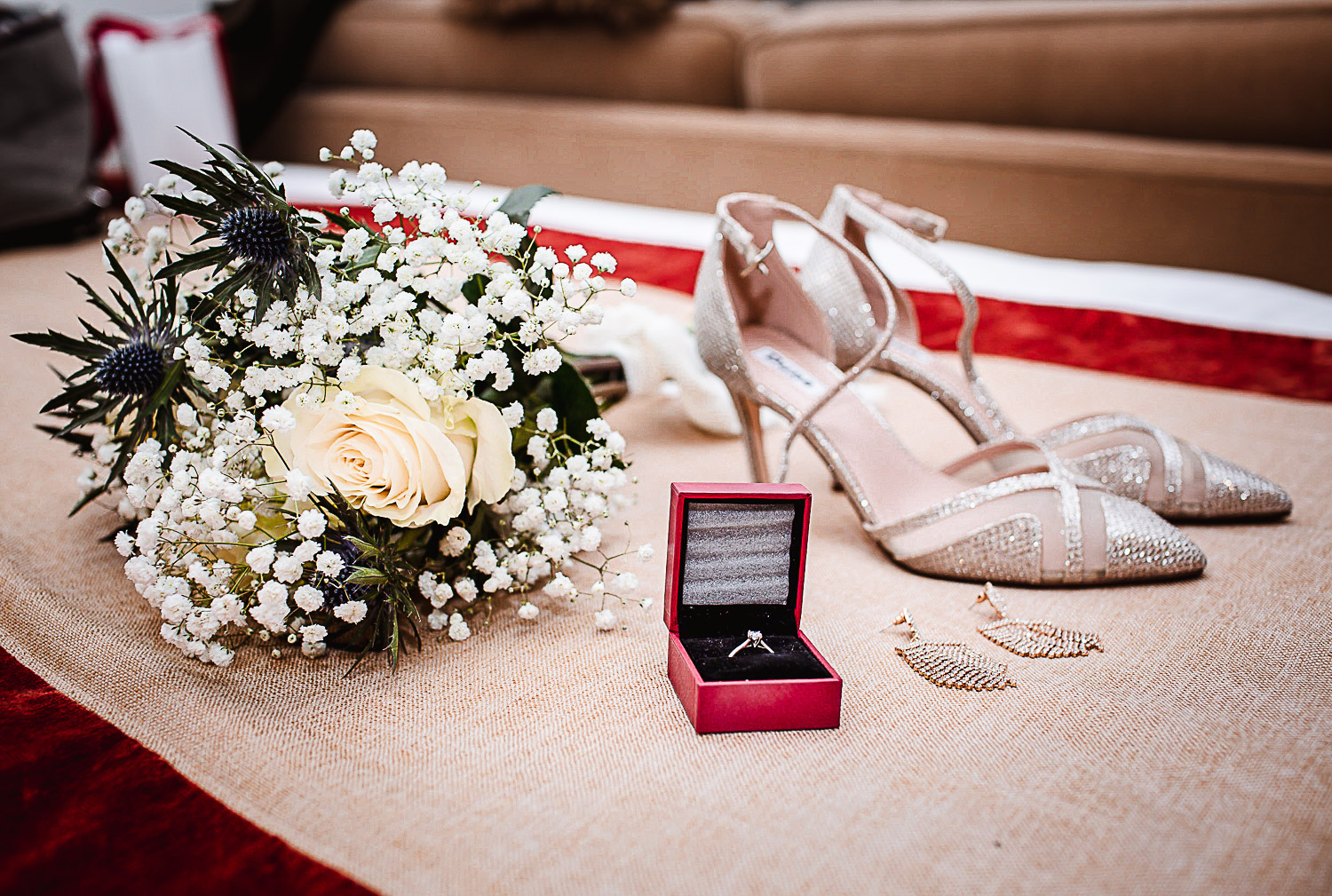 Winter Christmas wedding at Montague Arms Hotel, Beaulieu, New Forest, Hampshire. Bridal preperation