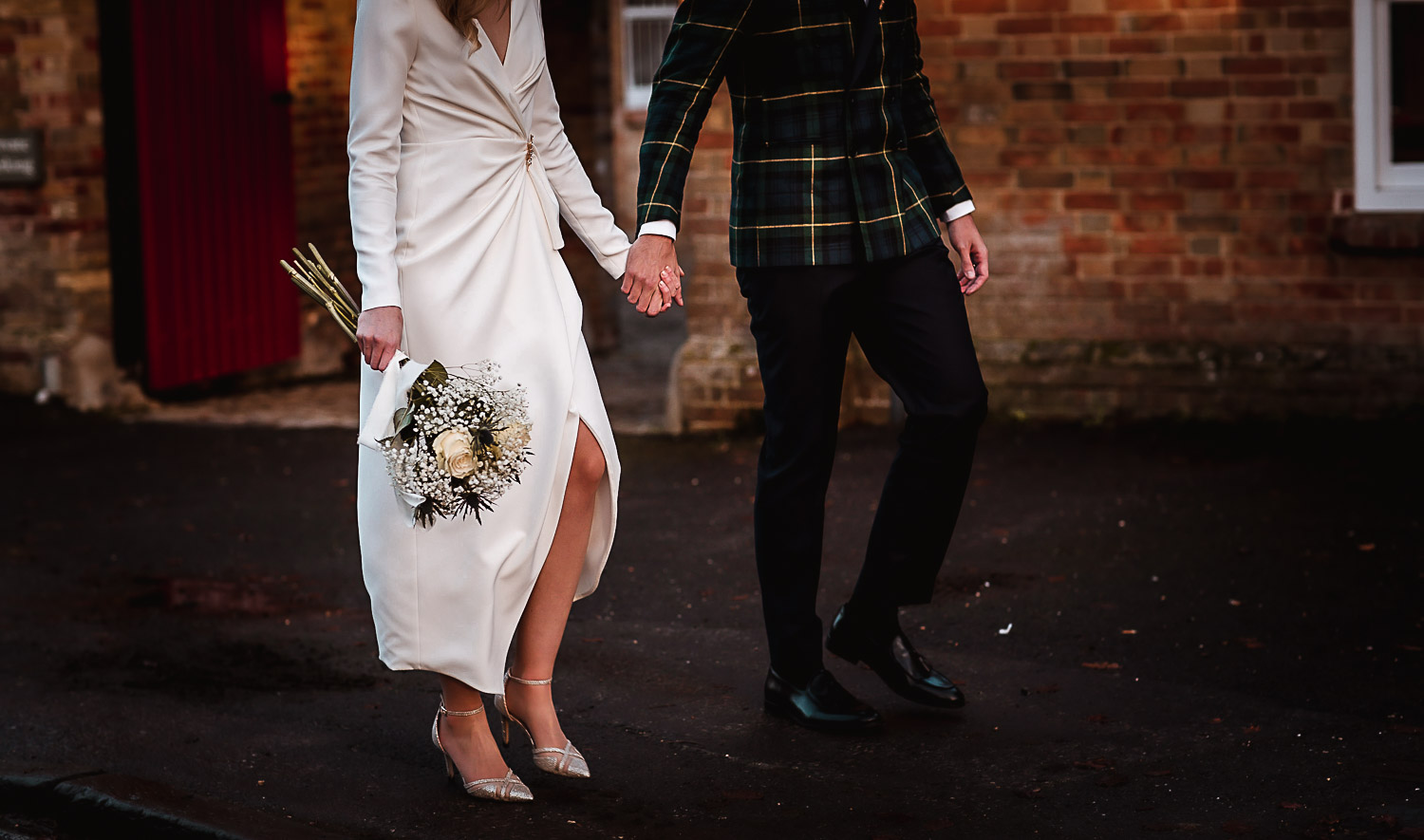 Winter Christmas wedding at Montague Arms Hotel, Beaulieu, New Forest, Hampshire. Sunset wedding photos. Wedding Couple photo shoot