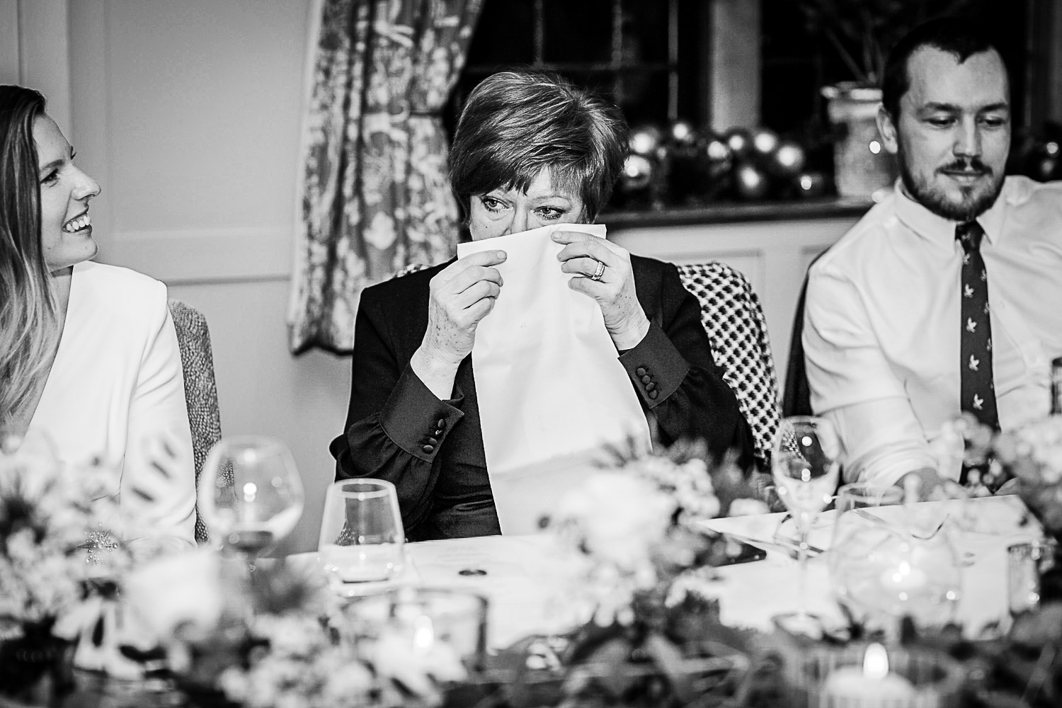 Winter Christmas wedding at Montague Arms Hotel, Beaulieu, New Forest, Hampshire. wedding speeches