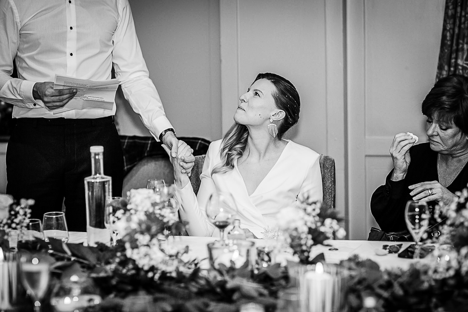 Winter Christmas wedding at Montague Arms Hotel, Beaulieu, New Forest, Hampshire. wedding speeches