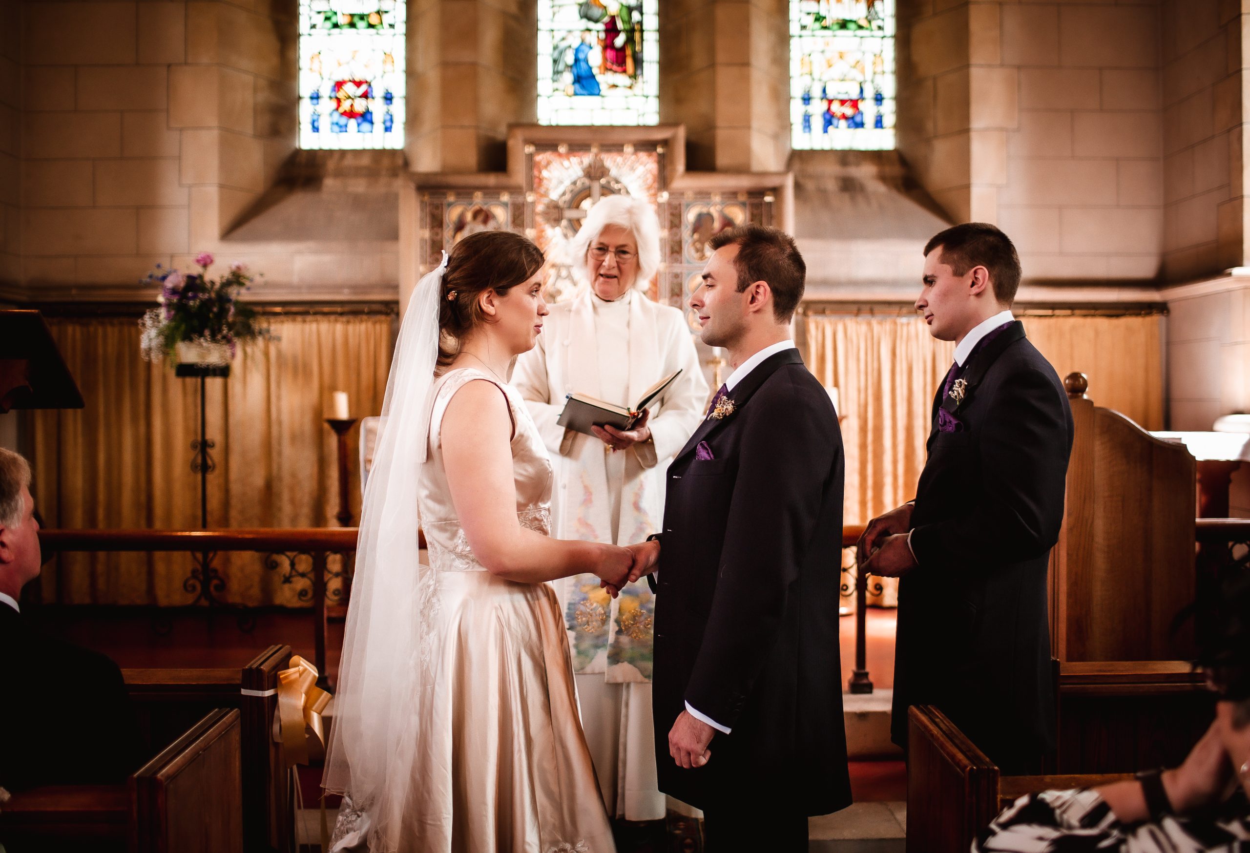 ceremony photo of bride and groom getting married at Petersfield church, Hampshire