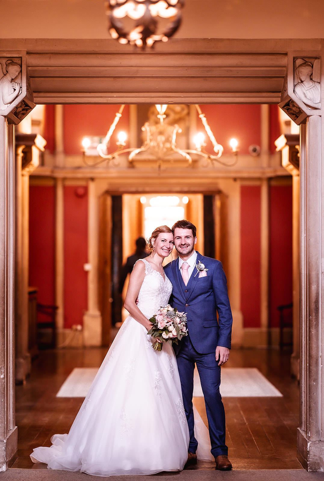 elegant and luxury photo of bride and groom at Grittleton House