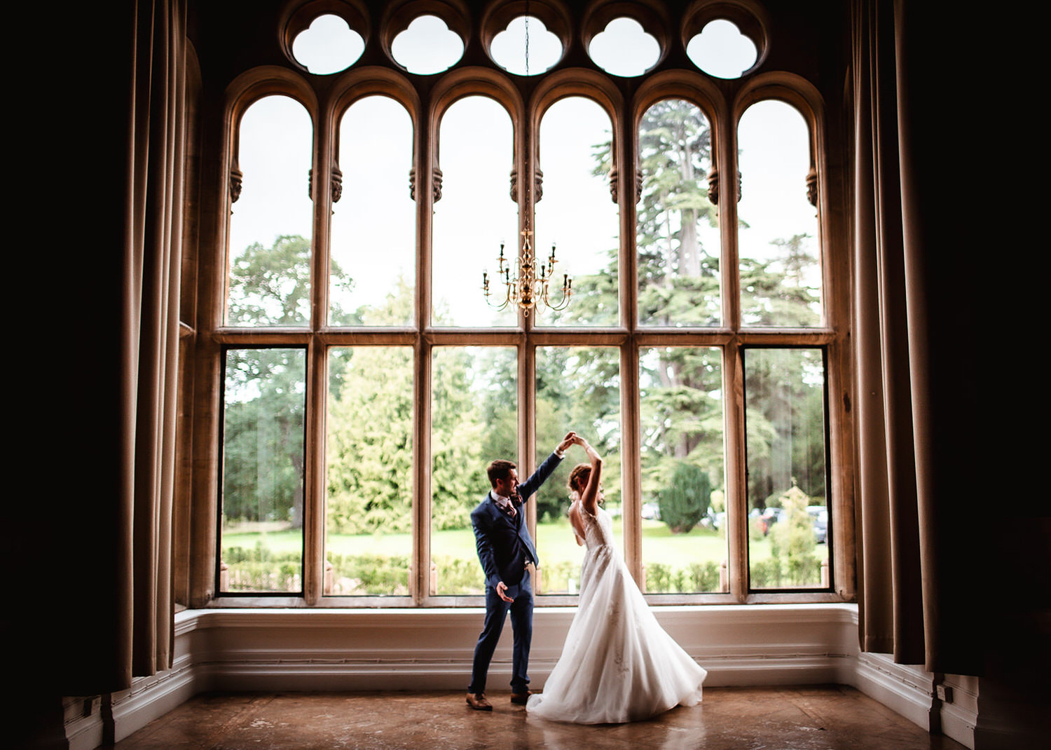 bride and groom dancing at Grittleton House