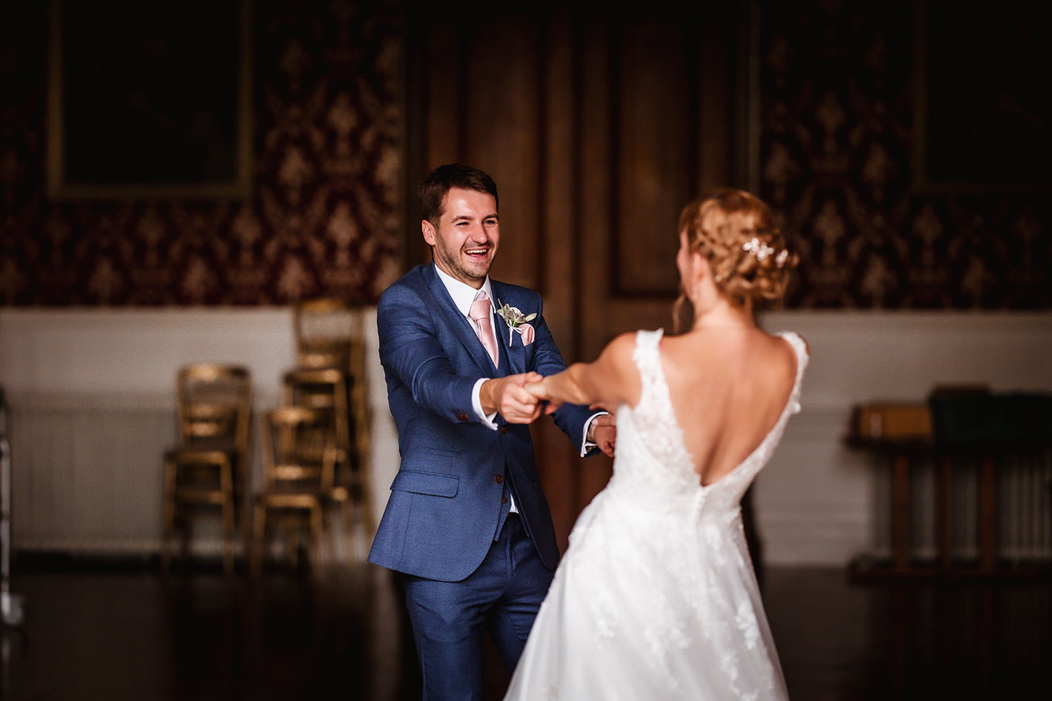 first dance of bride and groom at Grittleton House