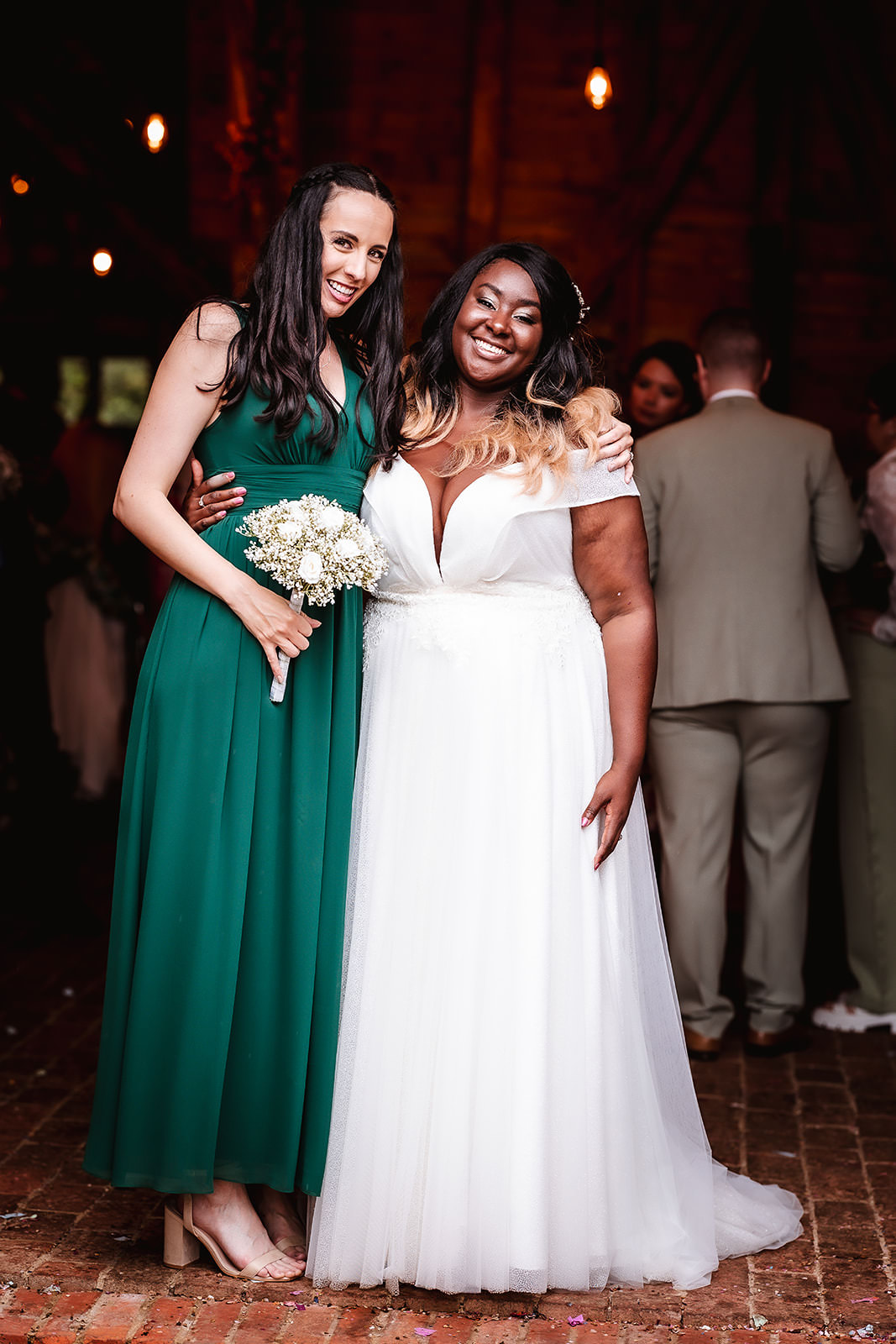 wedding photo of bride and her bridesmaid High Billinghurst Farm