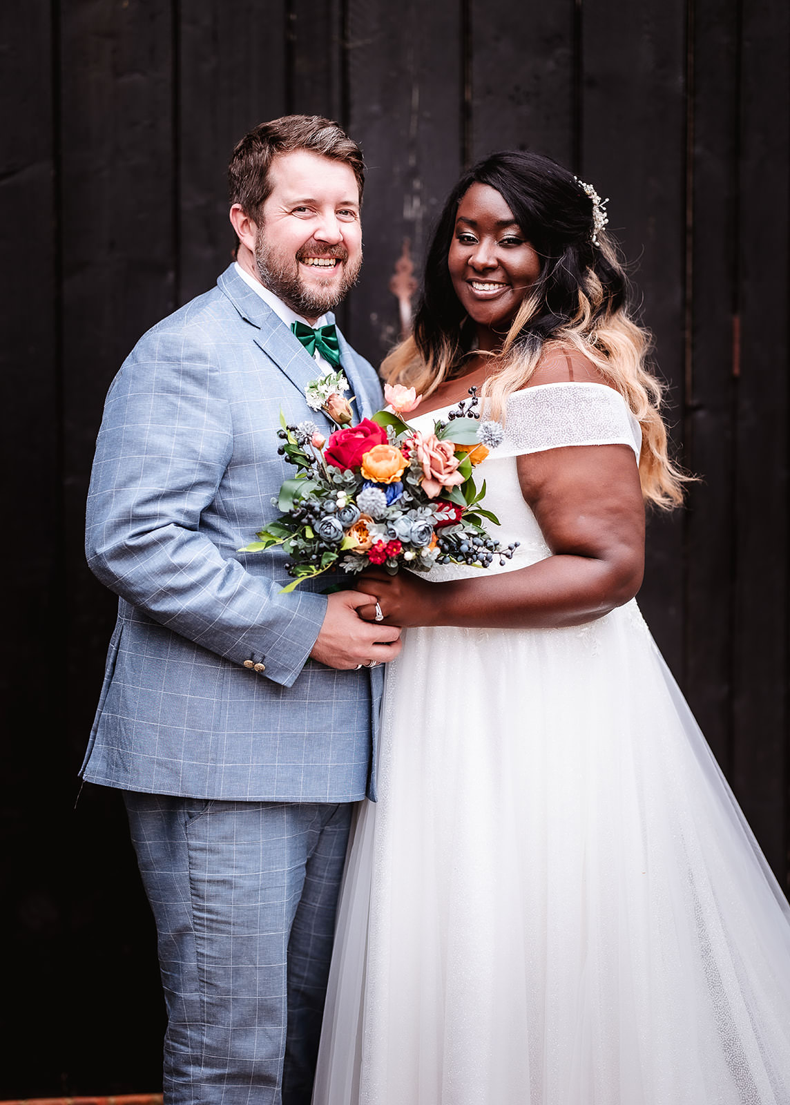 wedding portrait of bride and groom High Billinghurst Farm wedding photography