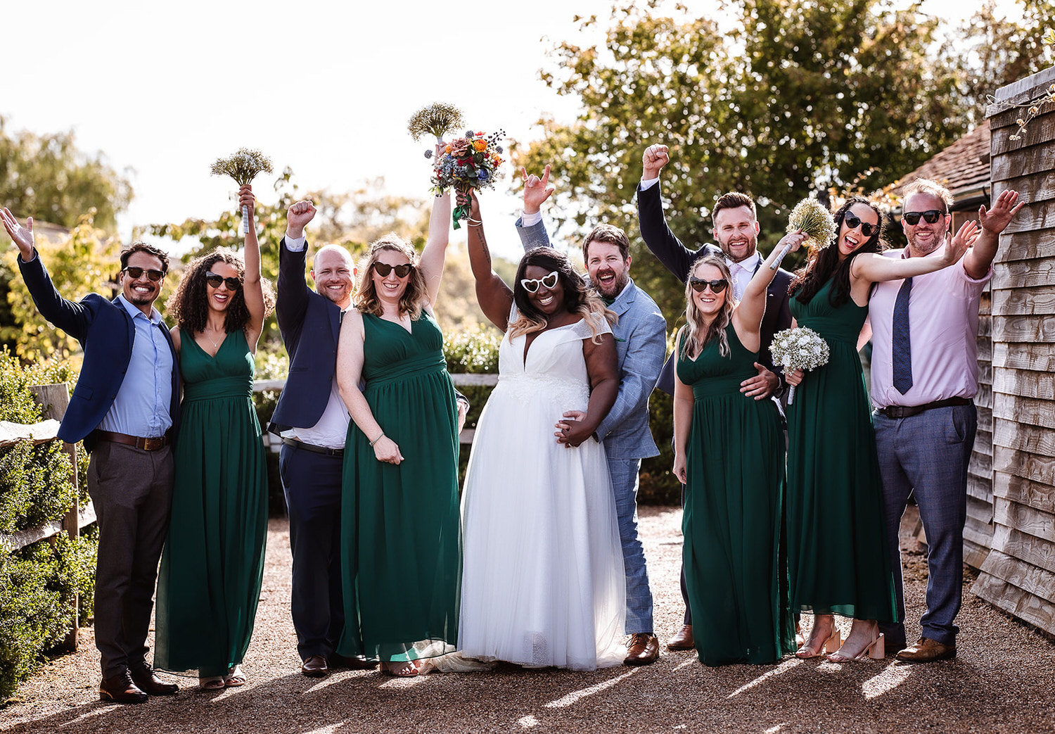 wedding party outdoor fun photo High Billinghurst Farm