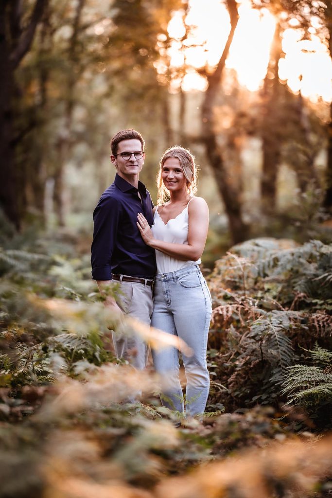 Forest pre wedding photo session in Hampshire. Petersfield wedding photographer