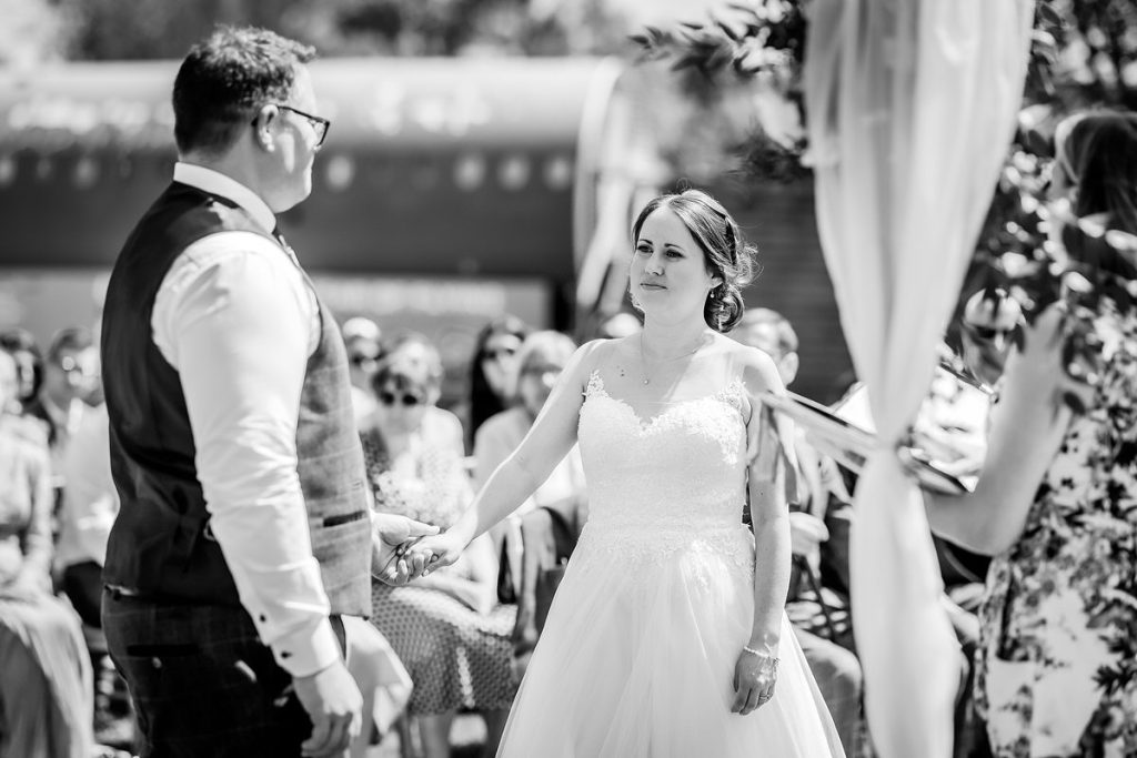 summer outdoor wedding ceremony at Hampshire