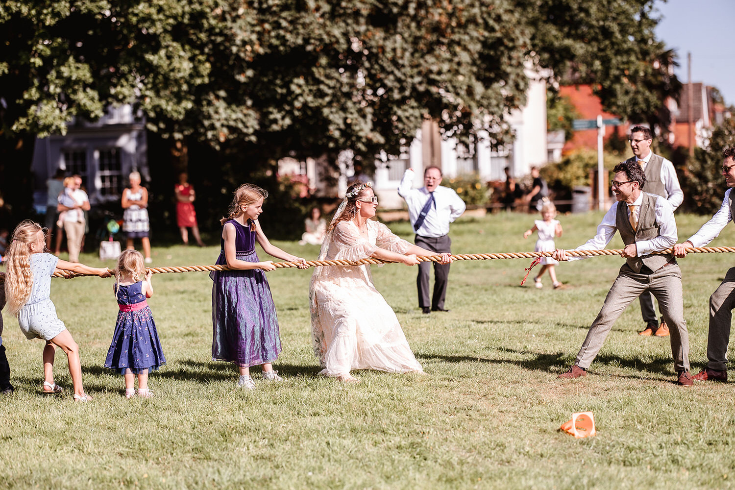 fun and games at the wedding in the park