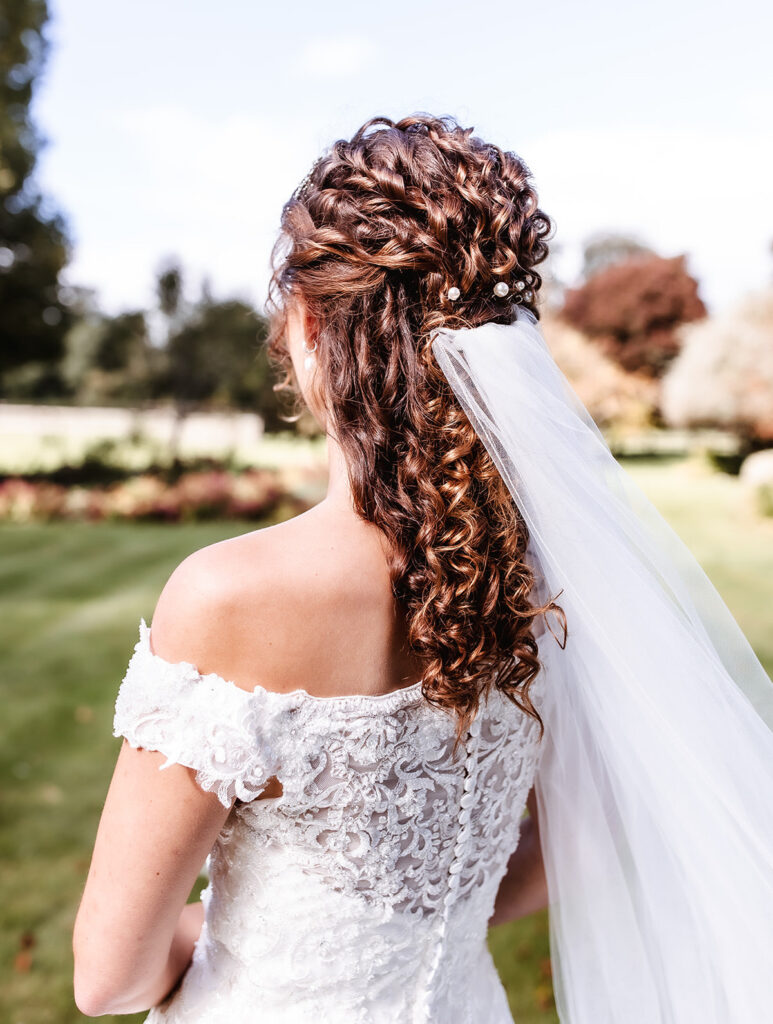 wedding hair - romantic curly hair style for a wedding day