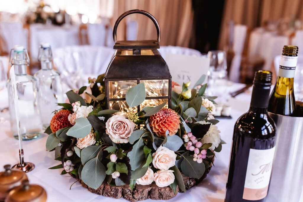 wedding flower decoration on the table