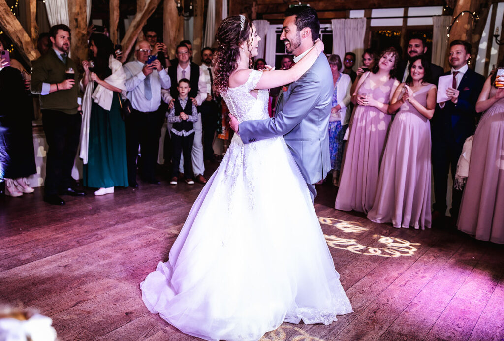 bride and groom doing their first dance