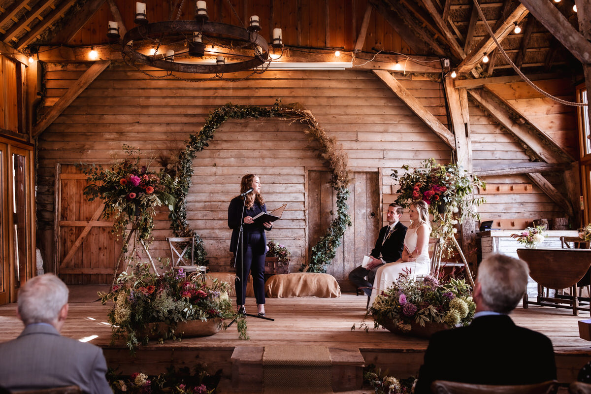 candid photo of reading during the wedding ceremony 