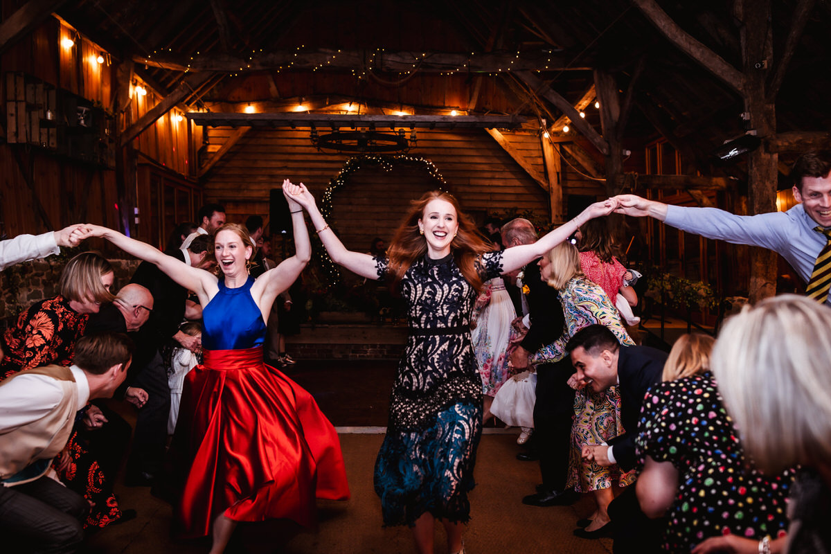 Ceilidh dance entertainment during the wedding reception