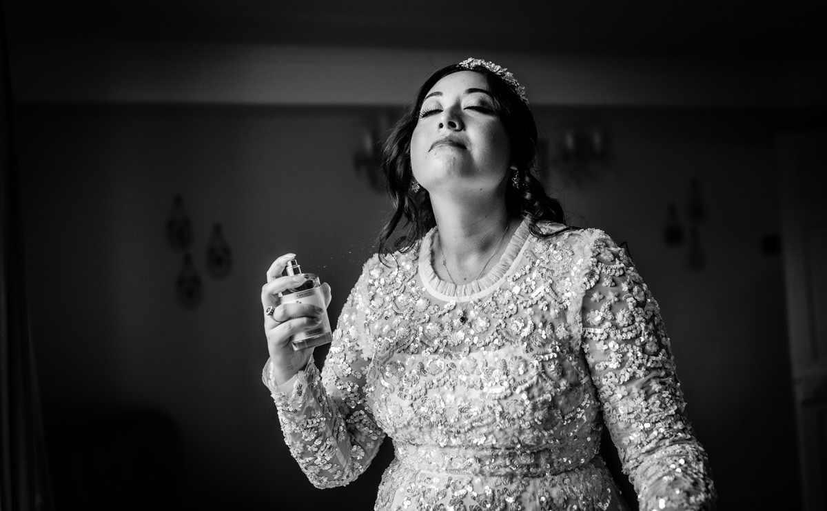 bride is getting ready for her wedding day in Hampshire